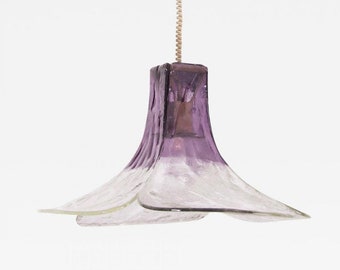 Carlo Nason Murano Glass Chandelier | 1960s-70s Italian Mid Century Blossom Pendant | Vintage Hand Blown Glass Light