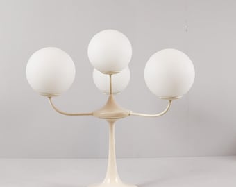 Temde Glass Sphere Table Lamp by E.R. Nele | 1960s Swiss Space Age Sputnik Lamp | Vintage Mid Century 4-Light