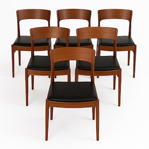 Henning Kjaernulf for KS Møbler 1960s, Danish Teak wood Chairs by Midcentury furniture, vintage designer Dining Chair, Danish Style