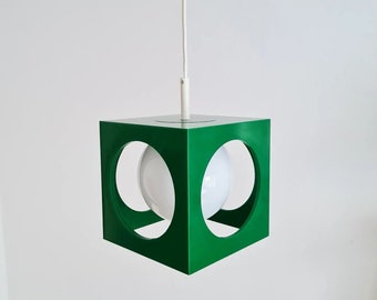 CUBE Sputnik style space age Ceiling German lamp 70s bauhaus modern Midcentury pendant lamp by Richard Essig