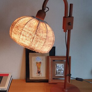 Domus Teak wood desk Lamp 60's, 70's, midcentury table lamp bedside lamp, Vintage Danish style lighting, Scandinavian, minimal boho Style image 10