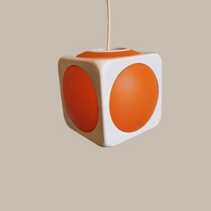 Sputnik style space age Ceiling lamp 60s, 70s Midcentury danish pendant cubic Dice ceiling light by Lars Schöler, Hoyrup Lighting, Denmark