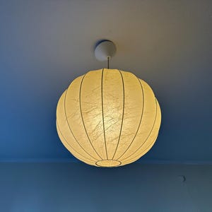 Cocoon Fritz Wauer, lustre allemand vermutlich Castiglioni, suspension Mid-Century des années 70, plafonnier cocon