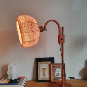 Domus Teak wood desk Lamp 60's, 70's, midcentury table lamp bedside lamp, Vintage Danish style lighting, Scandinavian, minimal boho Style zdjęcie 4
