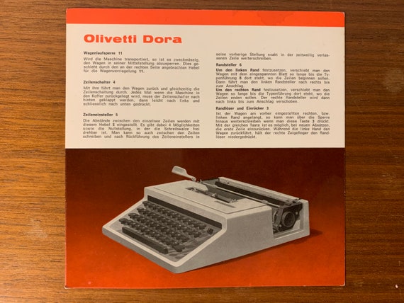 Midcentury Olivetti Dora Typewriter, Ettore Sottsass Design, 60's