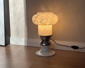 Carlo Nason Table Lamp for Mazzega | 1960s-70s Italian Murano Glass Lamp | Vintage Mid Century Space Age Light