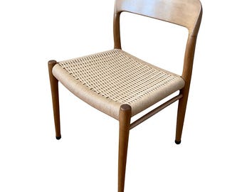 1 of 3 Niels Otto Møller chair Danish Teak Chairs, Model 75, 60s, Midcentury furniture, designer Dining Chair, made in Denmark, boho scandi