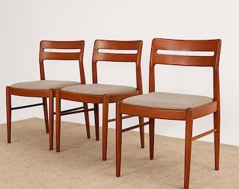 1 of 3 Danish Teak wood Chairs by H.W. Klein Bramin, 1960s, Set of 4, Midcentury furniture, designer Dining Chair, Danish Style
