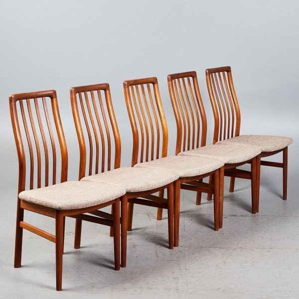 1 of 10 Danish Teak wood Chair by Kai Kristiansen for KS Møbler 1960s, 70s Midcentury furniture, designer Dining Chair,Danish Bohemian Style