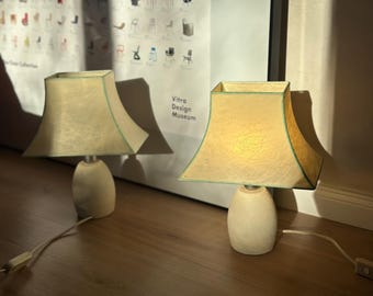 Cocoon Table Lamps Pair by Goldkant | Friedel Wauer 1960s-70s | Mid Century German Bedside Lamps | Vintage Set