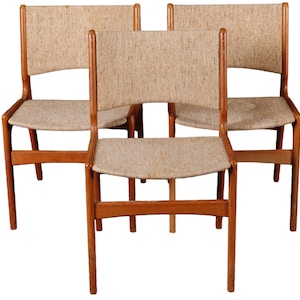 1 of 6 Danish Teak wood Chairs by Erik Buch Model 89, 1960s, Midcentury furniture, vintage designer Dining Chair, Boho Scandinavian Style