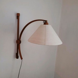 Domus Wall Lamp | Teak wood | Danish Lighting Style | 60&#39;s 70&#39;s | midcentury | Vintage Lighting | wall sconces | Japandi scandi boho