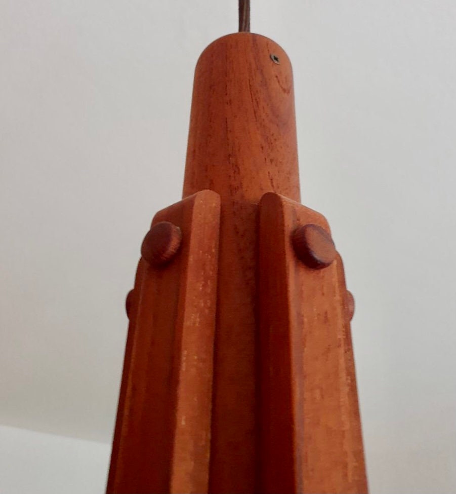 Domusシャンデリアチーク材ランプ60年代ミッドセンチュリー5電球