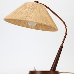 Temde Teak wood bohemian style desk Lamp,  office table lamp 60's 70's design, midcentury danish style design lamp, German bedside lamp