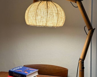 Domus Teakwood desk Lamp 60's 70's, midcentury Adjustable table, bedside lamp, Vintage Danish style lighting, Scandi, japandi boho