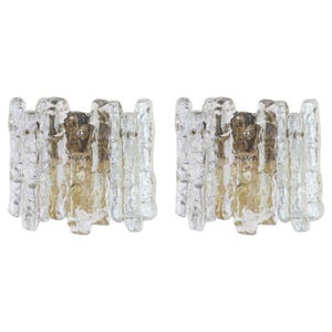 Kalmar Franken ice glass wall lamp Midcentury Mazzega Murano glass, 60s 70&#39;s era, vintage lighting, sconce, designer lamp