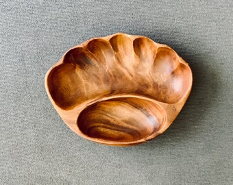Tazón de aperitivos de madera de teca de los años 70 daneses