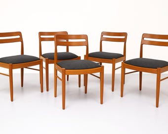 1 von 6 Stuhl Dänische Stühle aus Teakholz von Erik Buch, 1960er, Midcentury-Möbel, Vintage-Designer-Esszimmerstuhl, skandinavischer Boho