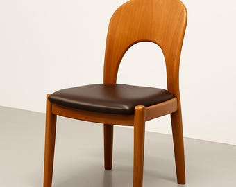 Vintage Danish chair Niels Koefoed Morten Model, Mid Century Modern Wood Dining Chair 60s 70s, Scandinavian Design Furniture from Denmark