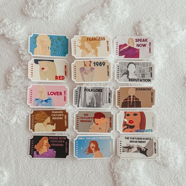 Taylor Swift’s Albums Inspired Ticket Stub Stickers