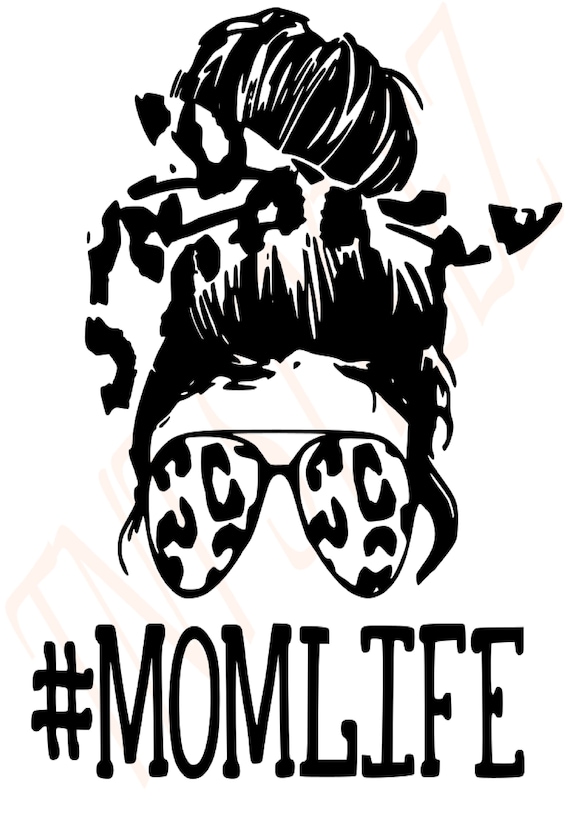 Download Mom Life Messy Bun Leopard Print Svg Etsy