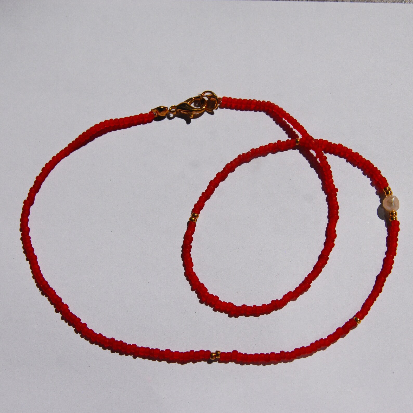 Collier Court En Perles De Rocailles Et Perles D'eau Douce Bleues - Neuf Avec étiquettes, Style Bohème