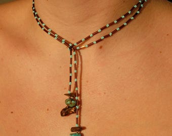 Handmade Wrap Around Beaded Necklace with Turquoise | &quot;Turquoise&quot;