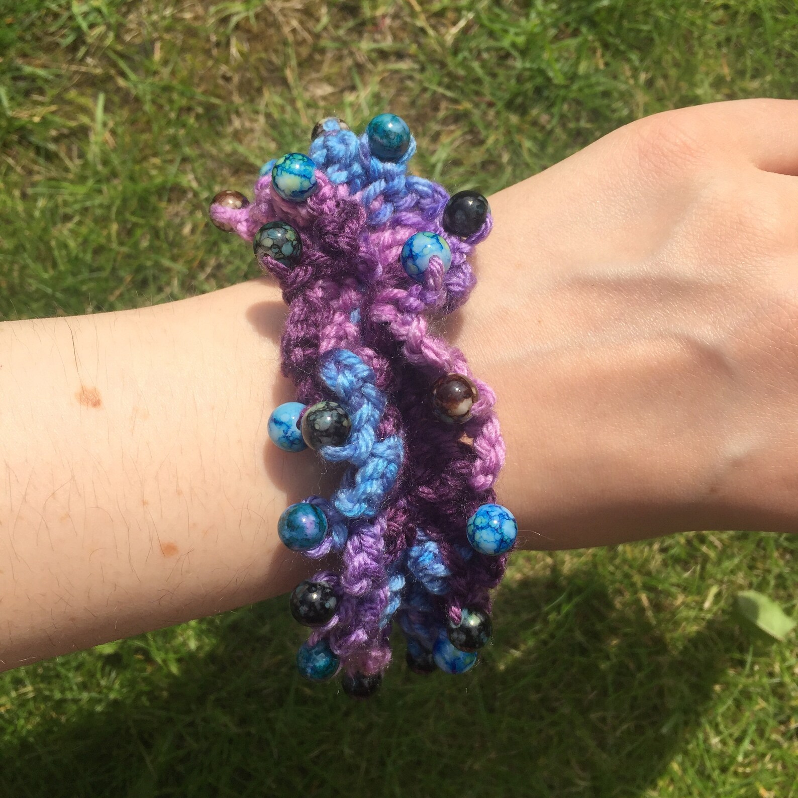 Beaded Crochet Scrunchies Handmade Hair Accessory Etsy