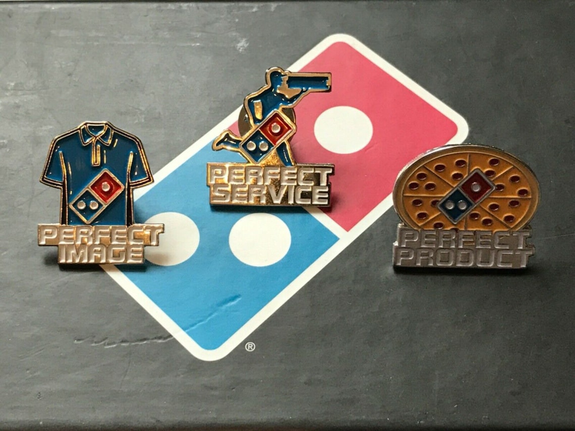 Dominos Pizza Enamel Pins Set of 3 Perfect Pins Product Etsy