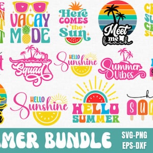 Digital Retro Summer SVG Bundle