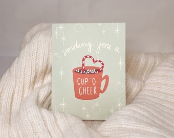Cup of Cheer - Happy Holidays, Merry Christmas Card - Set of 10