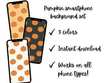 Pumpkin Smartphone background – iOS iPhone & Android – Instant Download