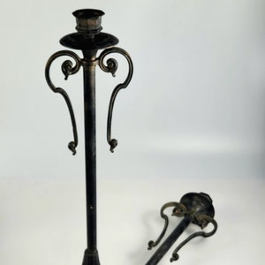 Vintage - Set of 2 - Metal Candleholders - Varied Heights