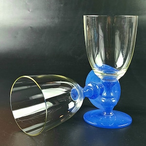 Vintage Villeroy & Boch Isabelle Blue Water Goblets -Discontinued - Pair