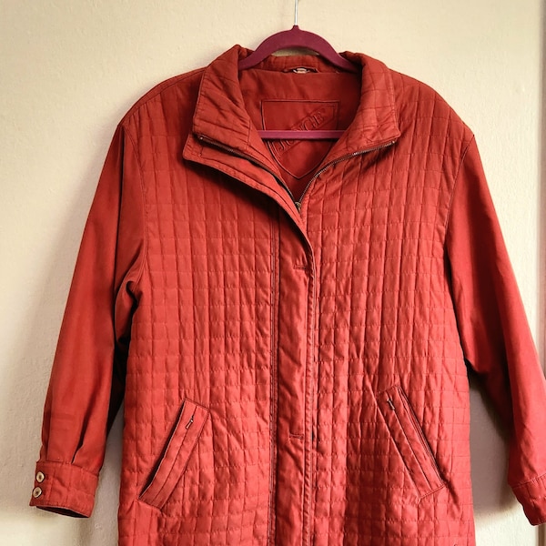 Vintage JUNGE Rot/Koralle Mantel/Jacke - Größe 40