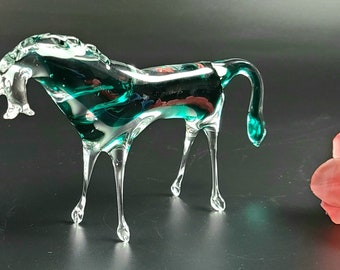Vintage - Vidrio - Hermosa y excelente condición Figura de caballo de Armando Jacobino