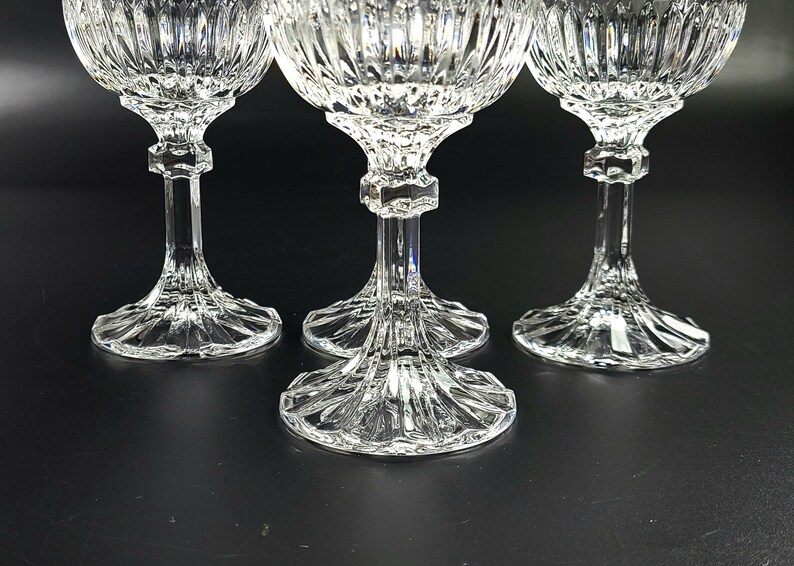 Vintage Set of 4 Stunning Cutcrystal Wine Glasses Etsy