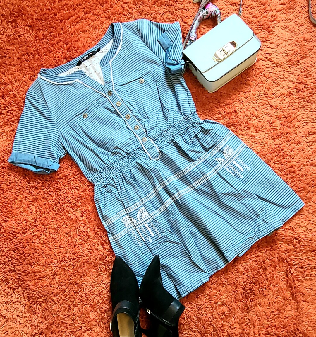 Vintage A - Size Large -line Dress BY Lee Cooper- Blue Color - Etsy