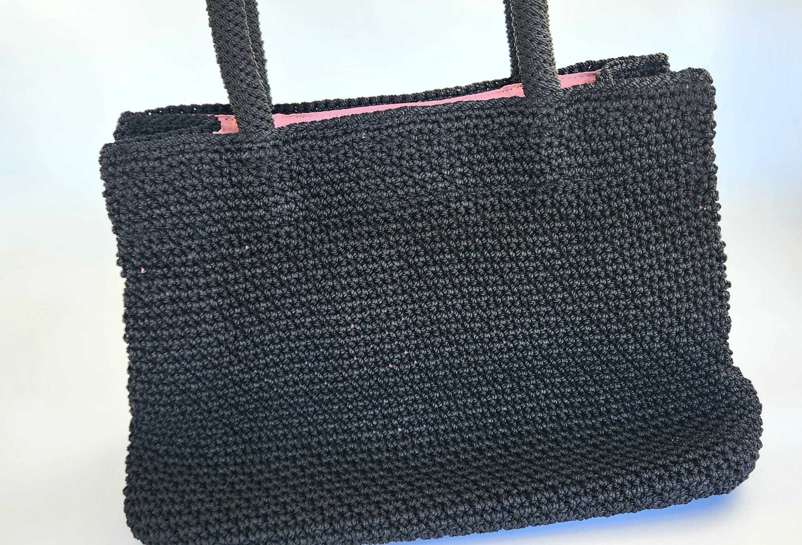 Vintage - the Sak Original- Black - Woven Hand Bag - Made in