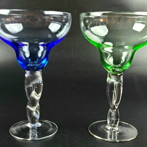 Vintage - Margarita Glasses - Multi-Color - Set of 2