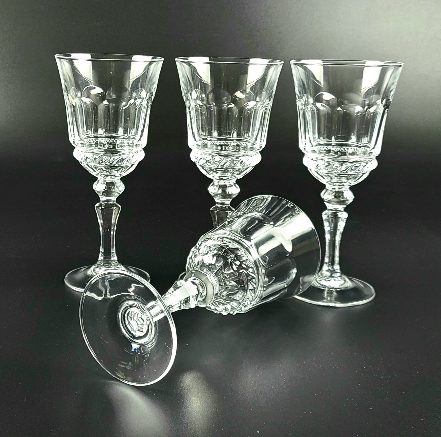 Vintage Cristal D Arques Fontainebleau Crystal Wine Glasses Etsy UK
