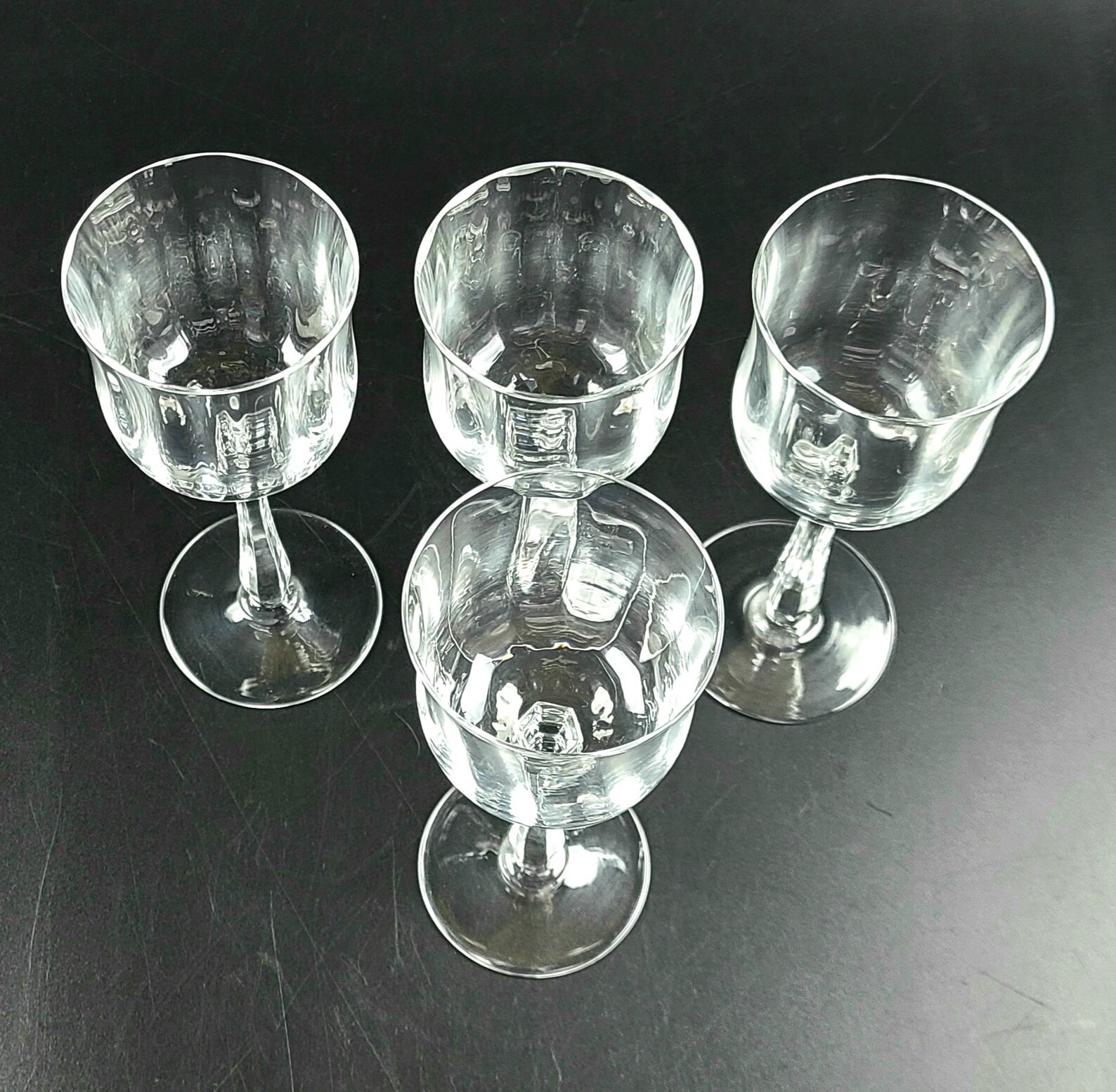 Vintage Set of 4 MIKASA Wine Glasses Optic Bowls Etsy