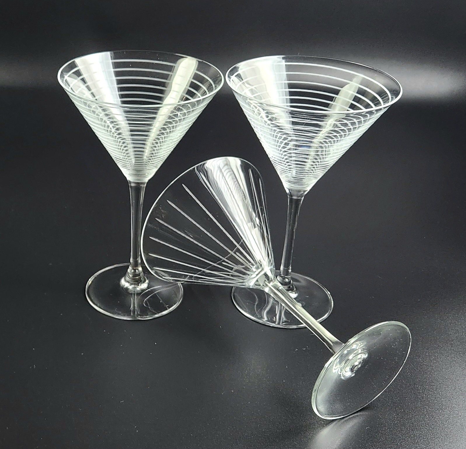 Mikasa Etched Martini Glasses