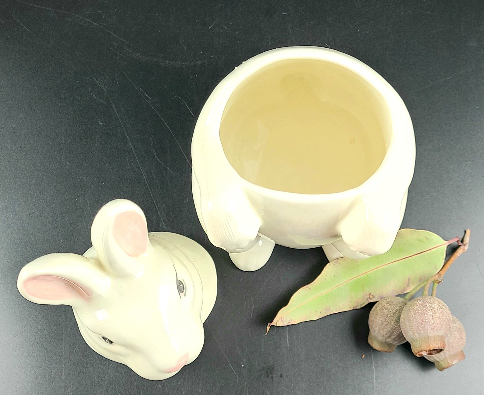 Vintage Ceramic/ Porcelain Cookie Jar Bunny/ Rabbit Etsy