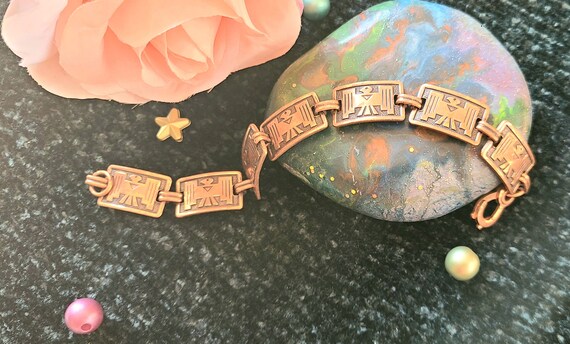 Vintage - 7 3/8" long - Solid Copper Link/Panel B… - image 4