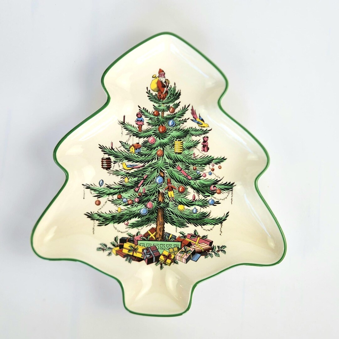 ヴィンテージ - 新品未使用 - スポードのツリー型ディッシュクリスマス