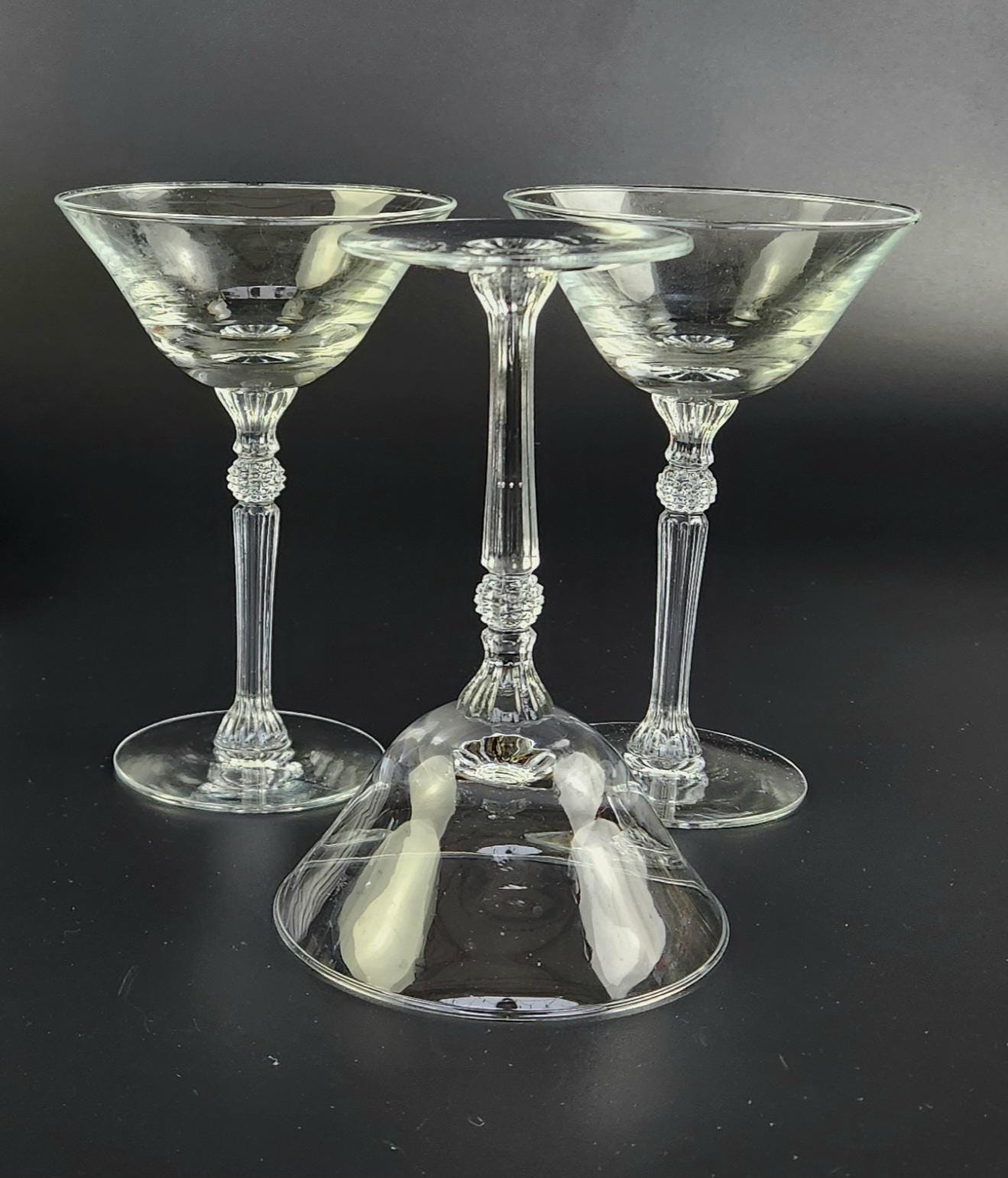 Vintage- Set of 3 - Champagne/tall Sherbet 470 by Glastonbury 