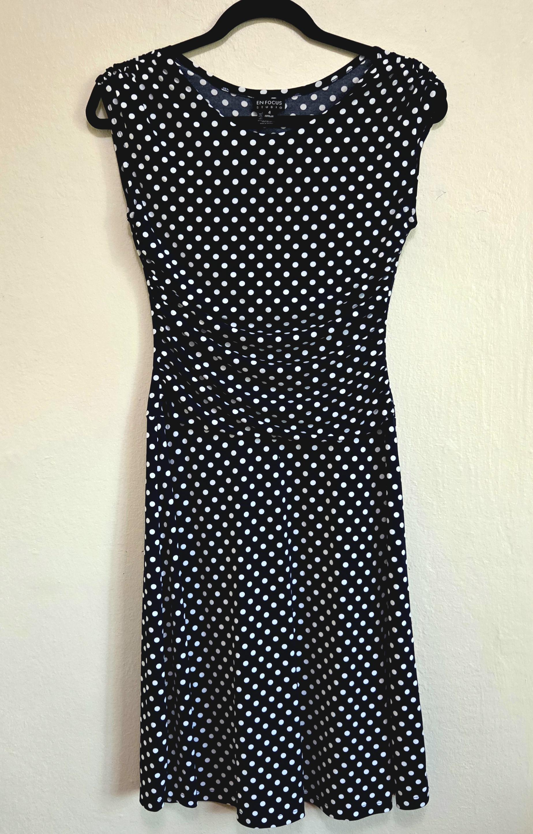 Enfocus Studio Size 4 Navy Blue Polka Dot Dress - Etsy Enfocus Studio Size 4 Navy Blue Polka Dot Dress - Etsy