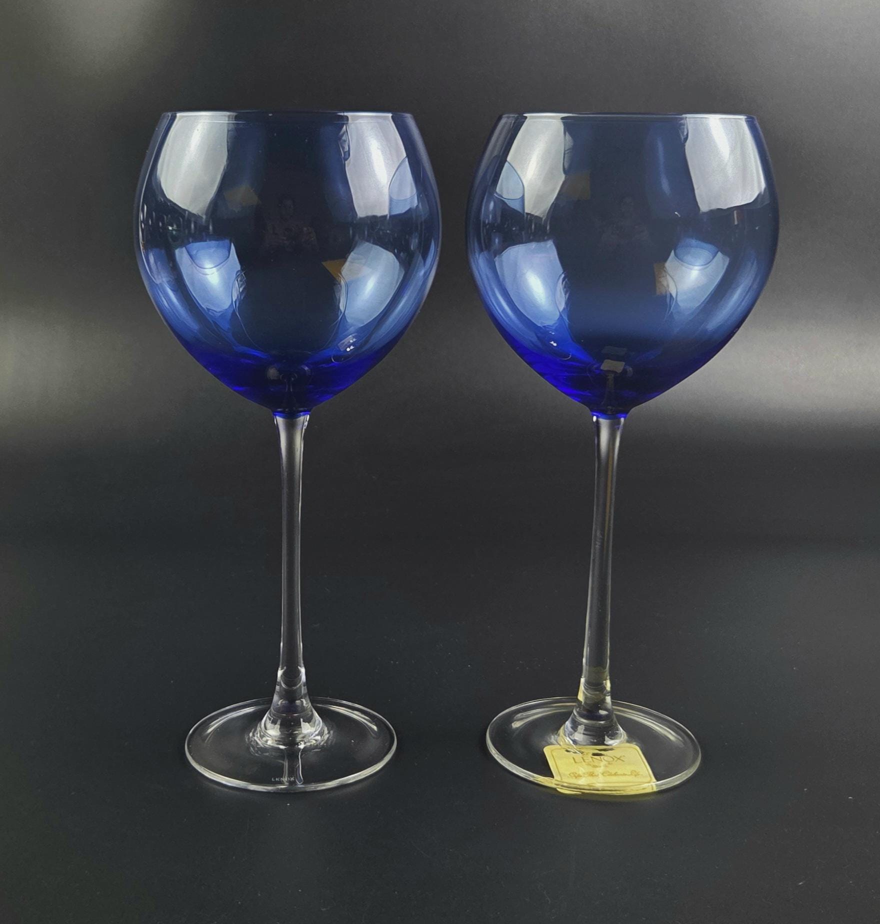 Vintage Blue Balloon Wine Gems by Lenox - Set of 2 – 8 3/4