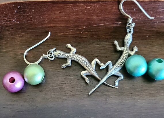 Orecchini a forma di lucertola in argento sterling, argento o oro